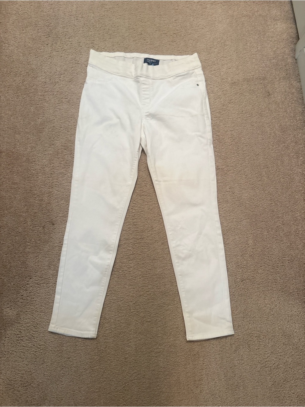 Old Navy Rockstar White Mid-Rise Jeggings | Stretch Skinny | Size 10